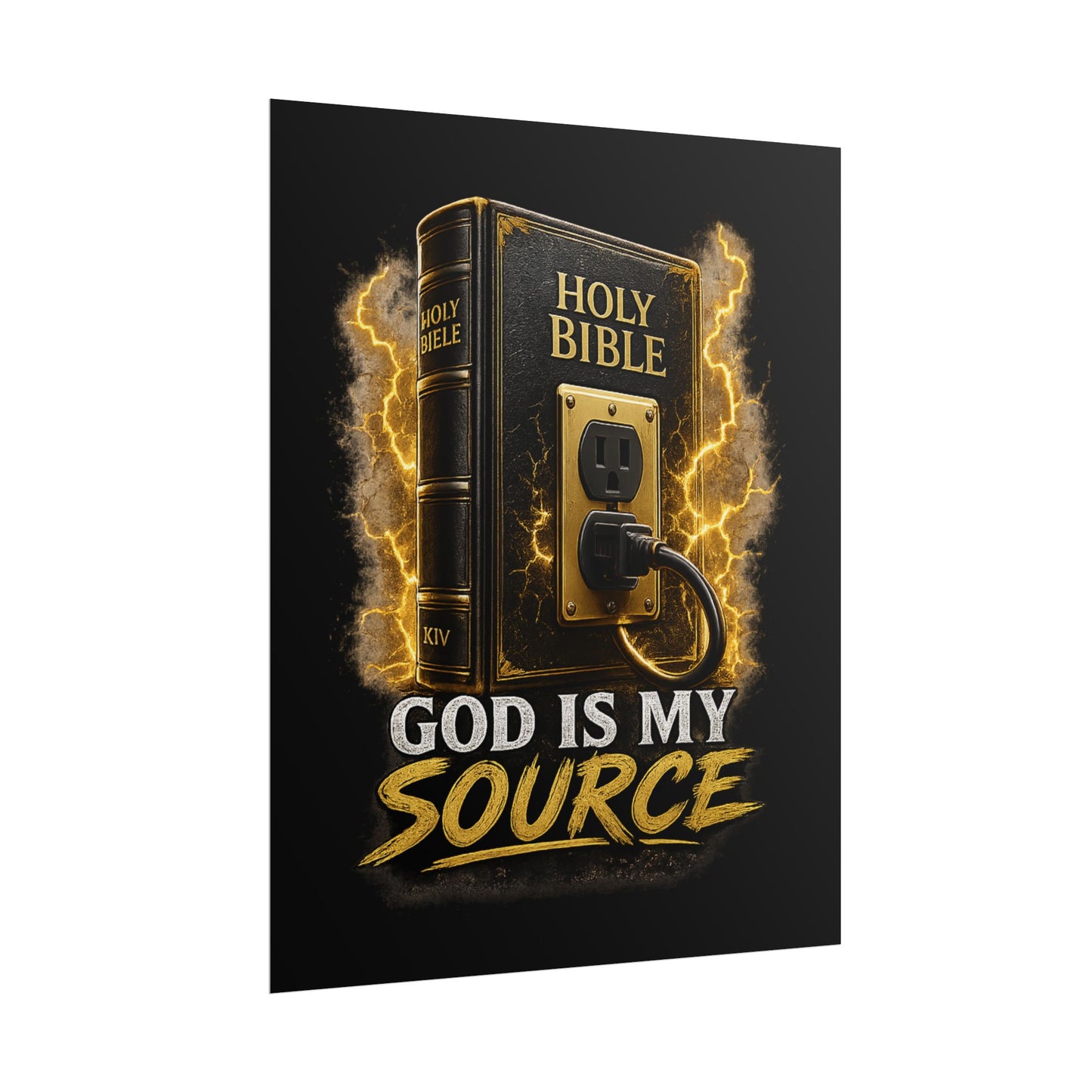 God Is My Source Poster | Holy Bible Power Source Wall Art | Christian Home Décor | Inspirational Faith Print | Multiple Sizes