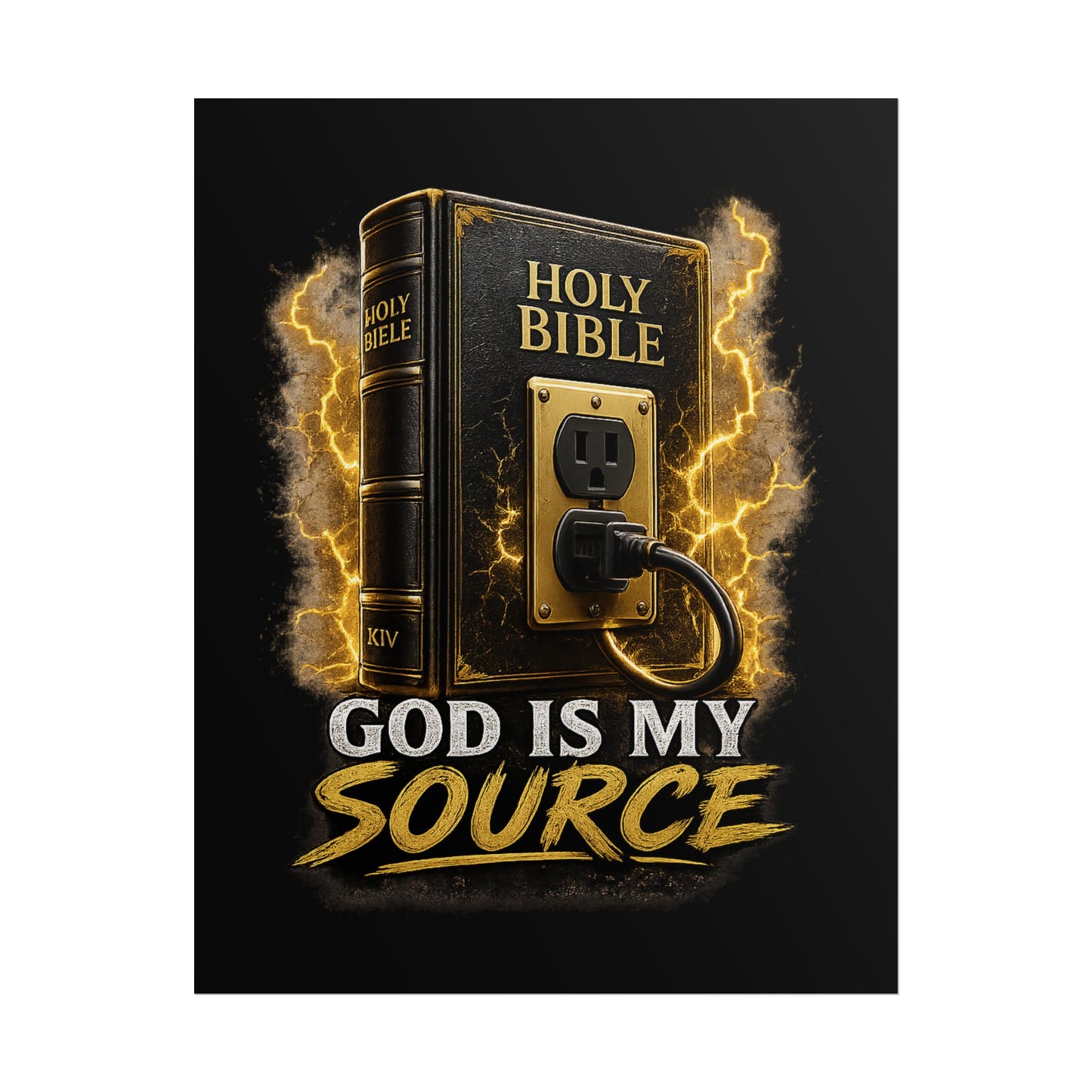 God Is My Source Poster | Holy Bible Power Source Wall Art | Christian Home Décor | Inspirational Faith Print | Multiple Sizes