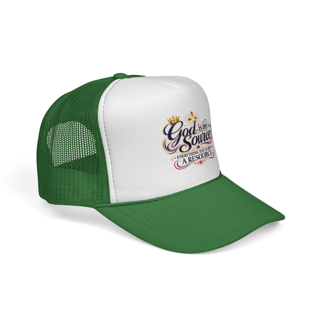 God Is My Source trucker cap | Christian faith design
