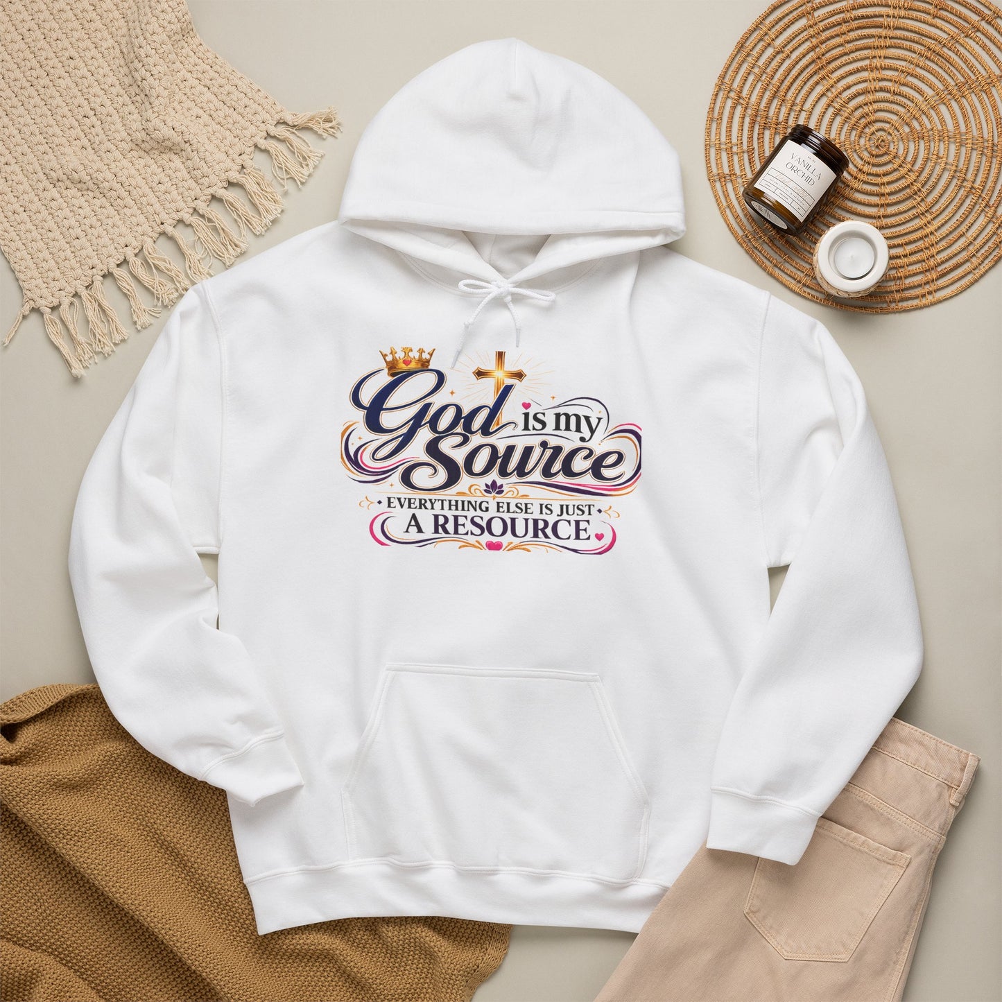 God Is My Source Hoodie | Christian Faith Sweatshirt | Inspirational Pullover