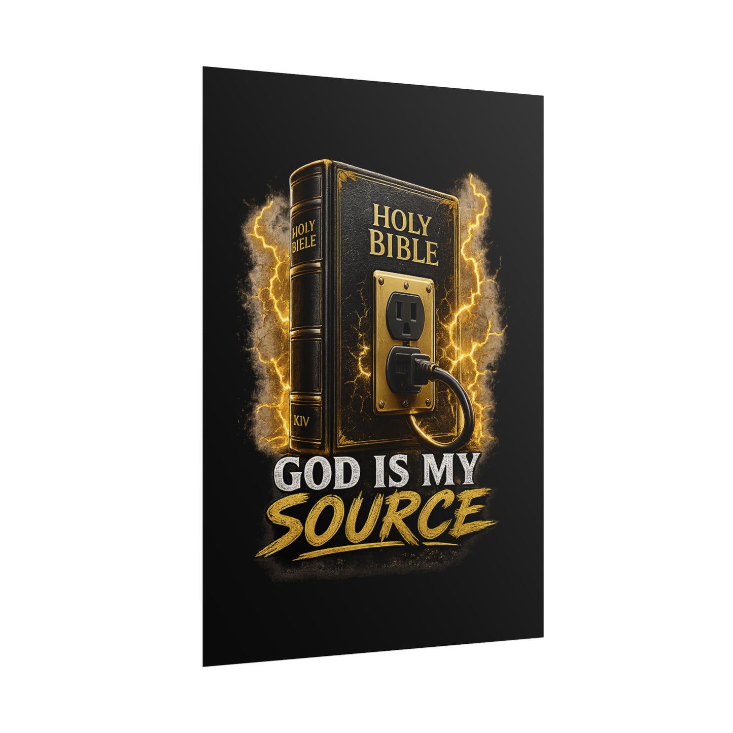 God Is My Source Poster | Holy Bible Power Source Wall Art | Christian Home Décor | Inspirational Faith Print | Multiple Sizes