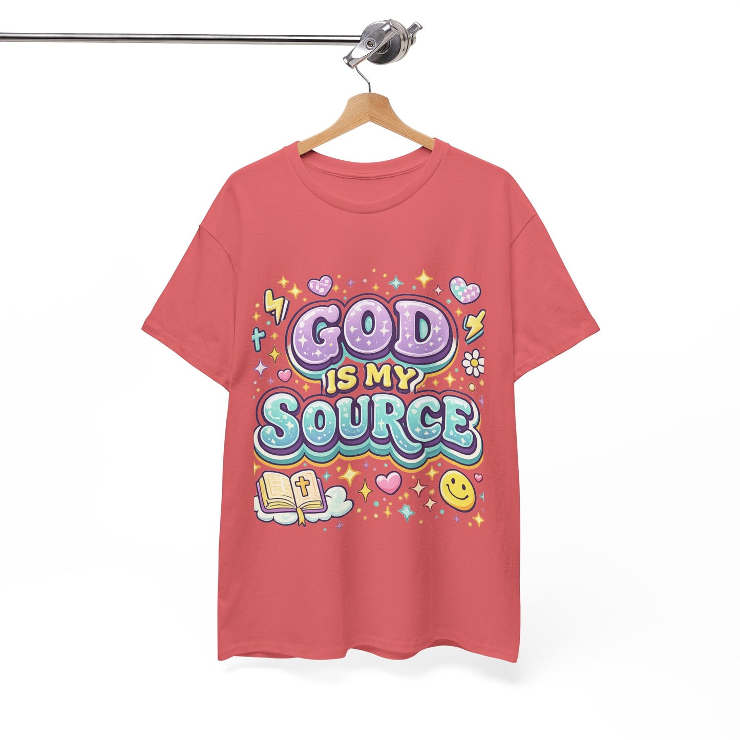 God Is My Source T-Shirt | Christian Faith Tee, Pastel Cute Design