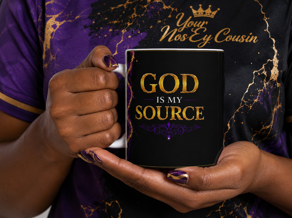 God Is My Source Ceramic Coffee Mug – Philippians 4:19 KJV | Christian Inspirational Gift | 11oz/15oz