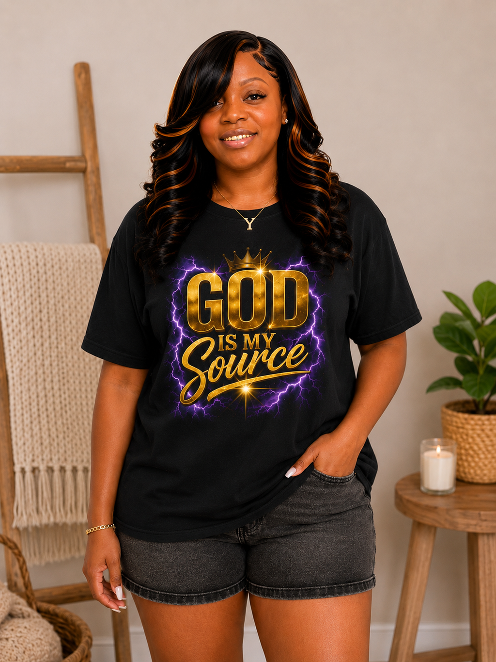 God Is My Source Christian T-Shirt | Philippians 4:19 Faith Graphic Tee