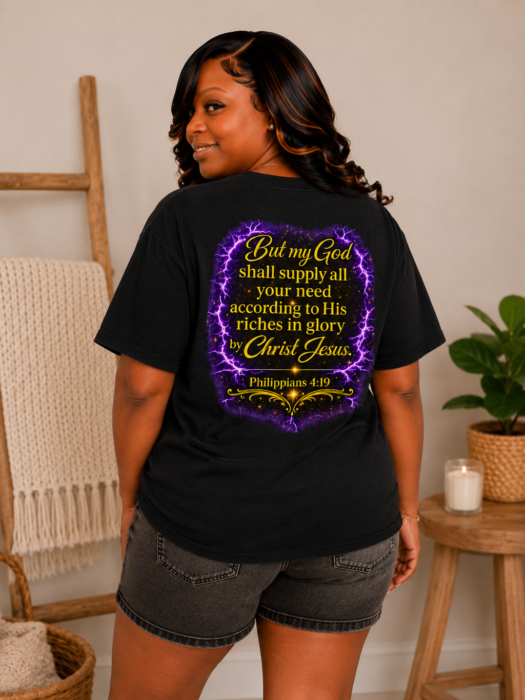 God Is My Source Christian T-Shirt | Philippians 4:19 Faith Graphic Tee