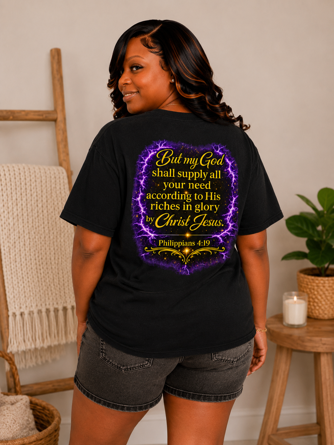 God Is My Source Christian T-Shirt | Philippians 4:19 Faith Graphic Tee