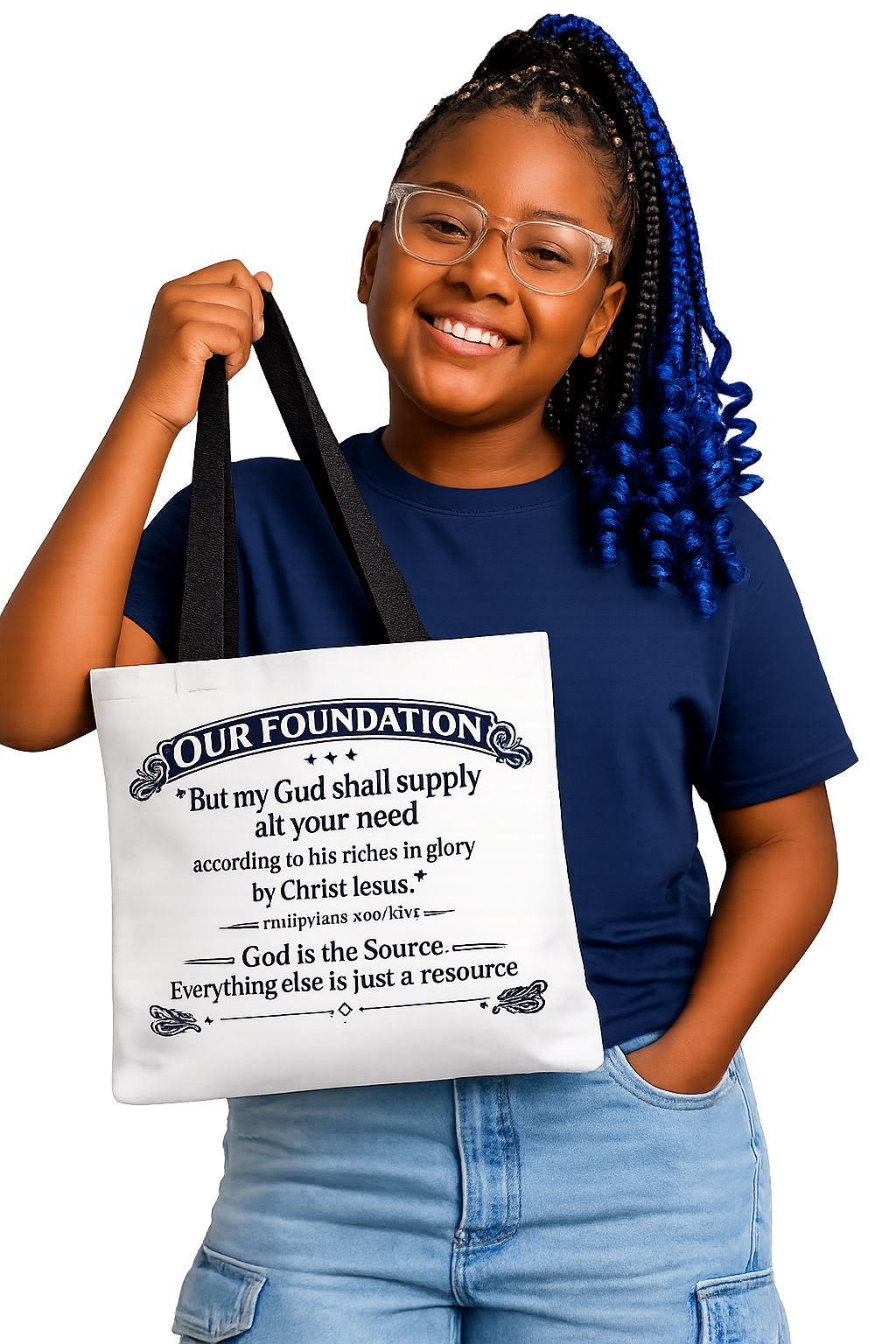 Level Up With God™ Personalized Kids Tote Bag — Upload Your Own Avatar