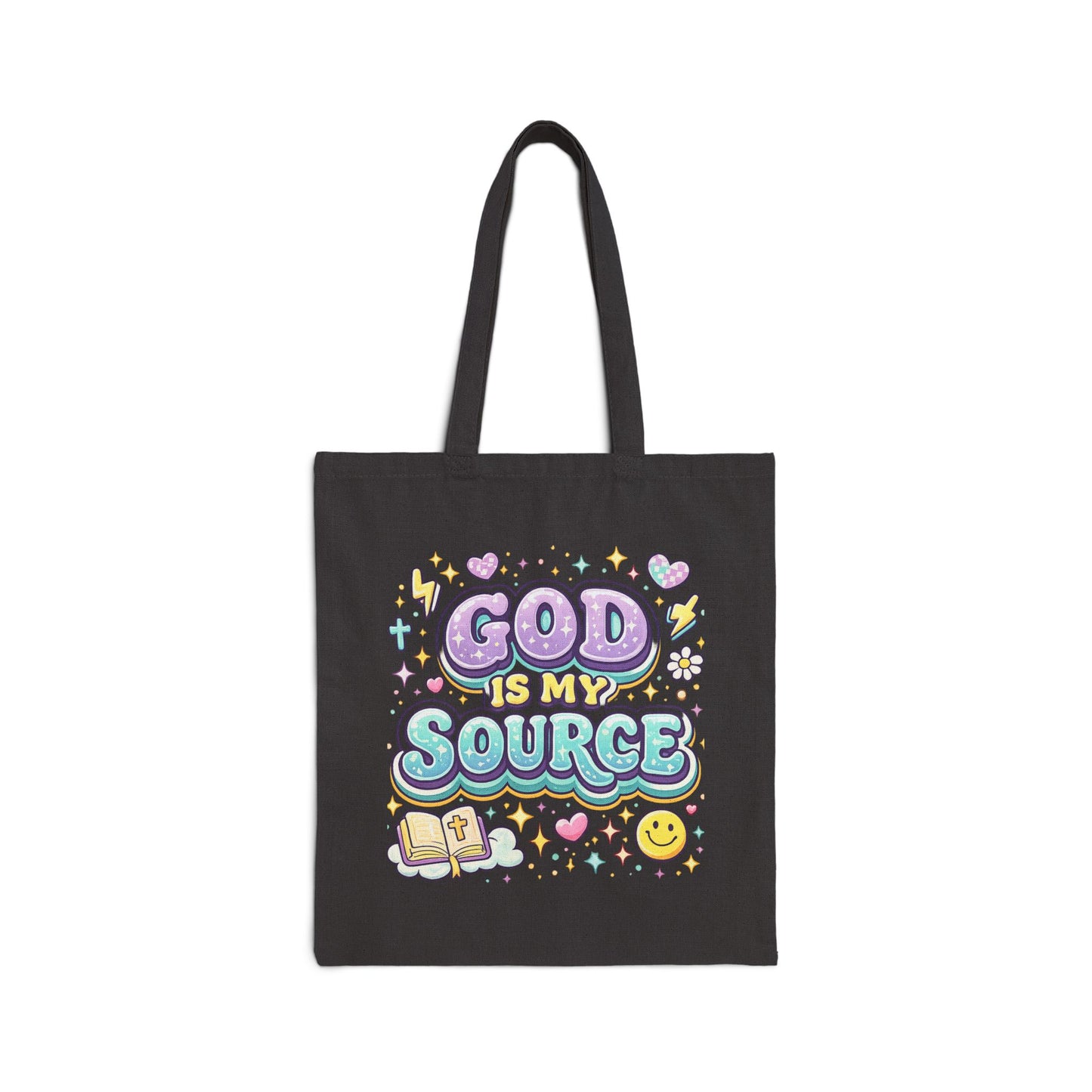 God Is My Source Tote Bag | Faith Illustration | Bible | Cute Pastel Design