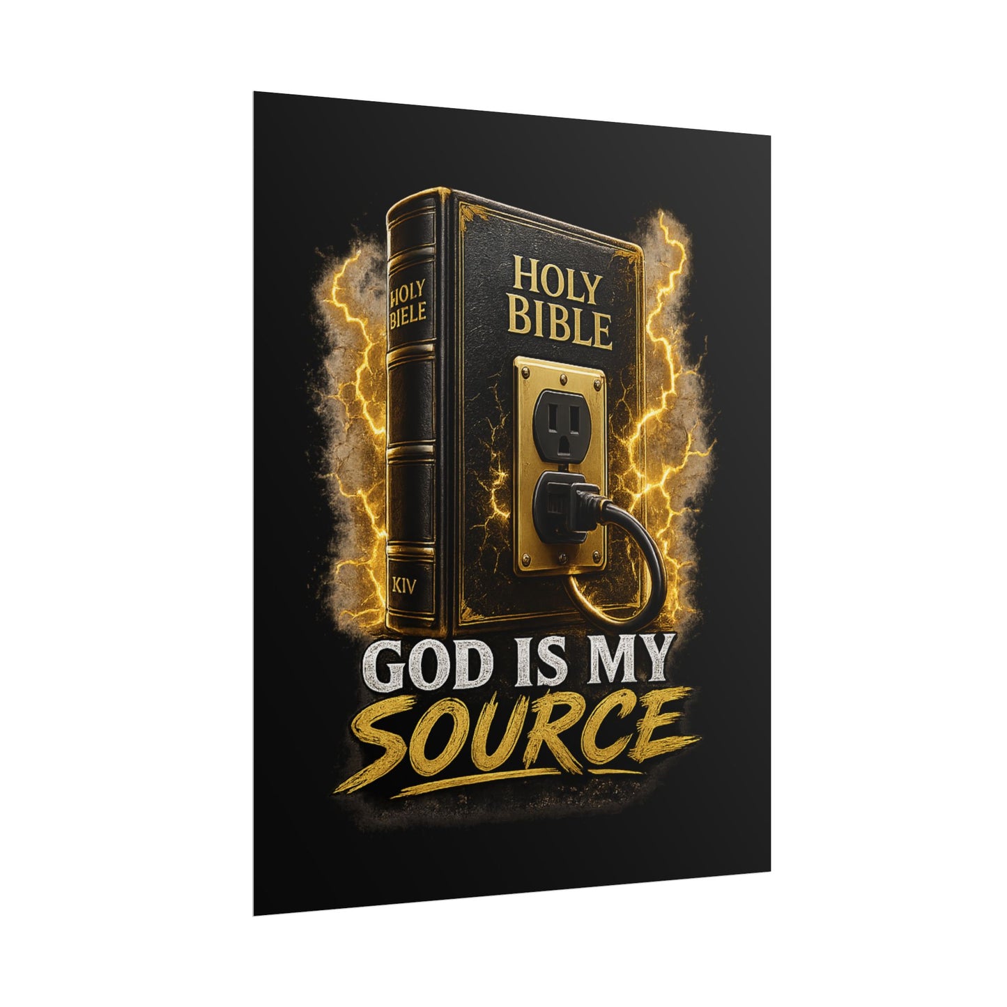 God Is My Source Poster | Holy Bible Power Source Wall Art | Christian Home Décor | Inspirational Faith Print | Multiple Sizes