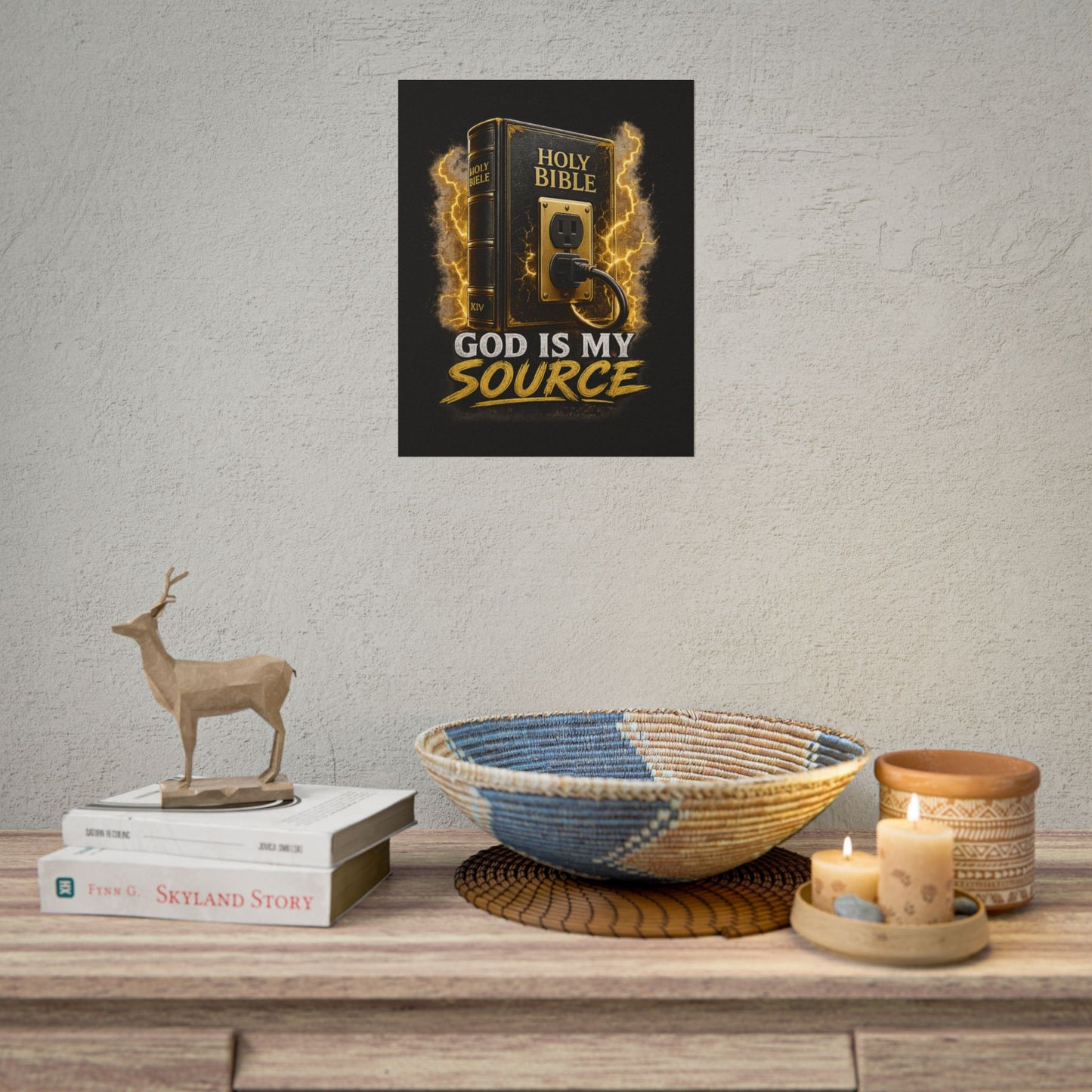 God Is My Source Poster | Holy Bible Power Source Wall Art | Christian Home Décor | Inspirational Faith Print | Multiple Sizes