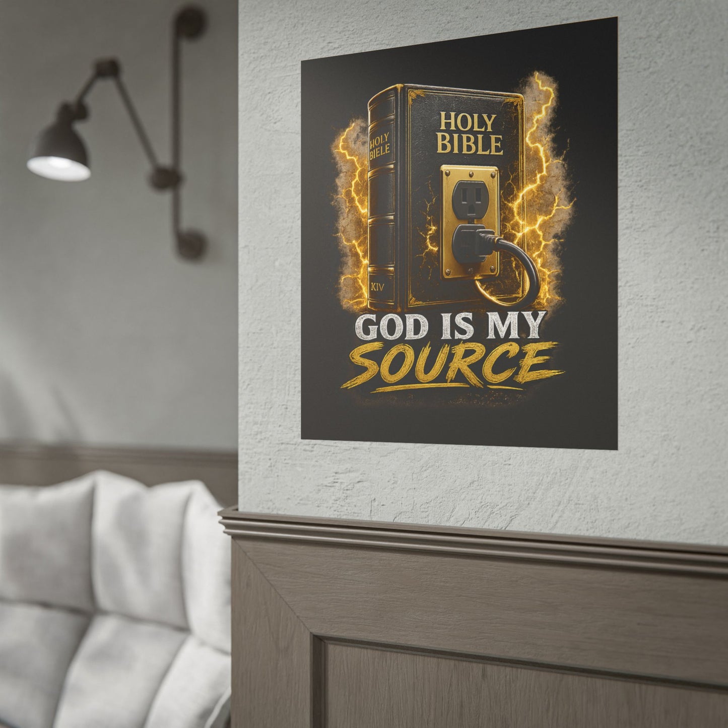 God Is My Source Poster | Holy Bible Power Source Wall Art | Christian Home Décor | Inspirational Faith Print | Multiple Sizes