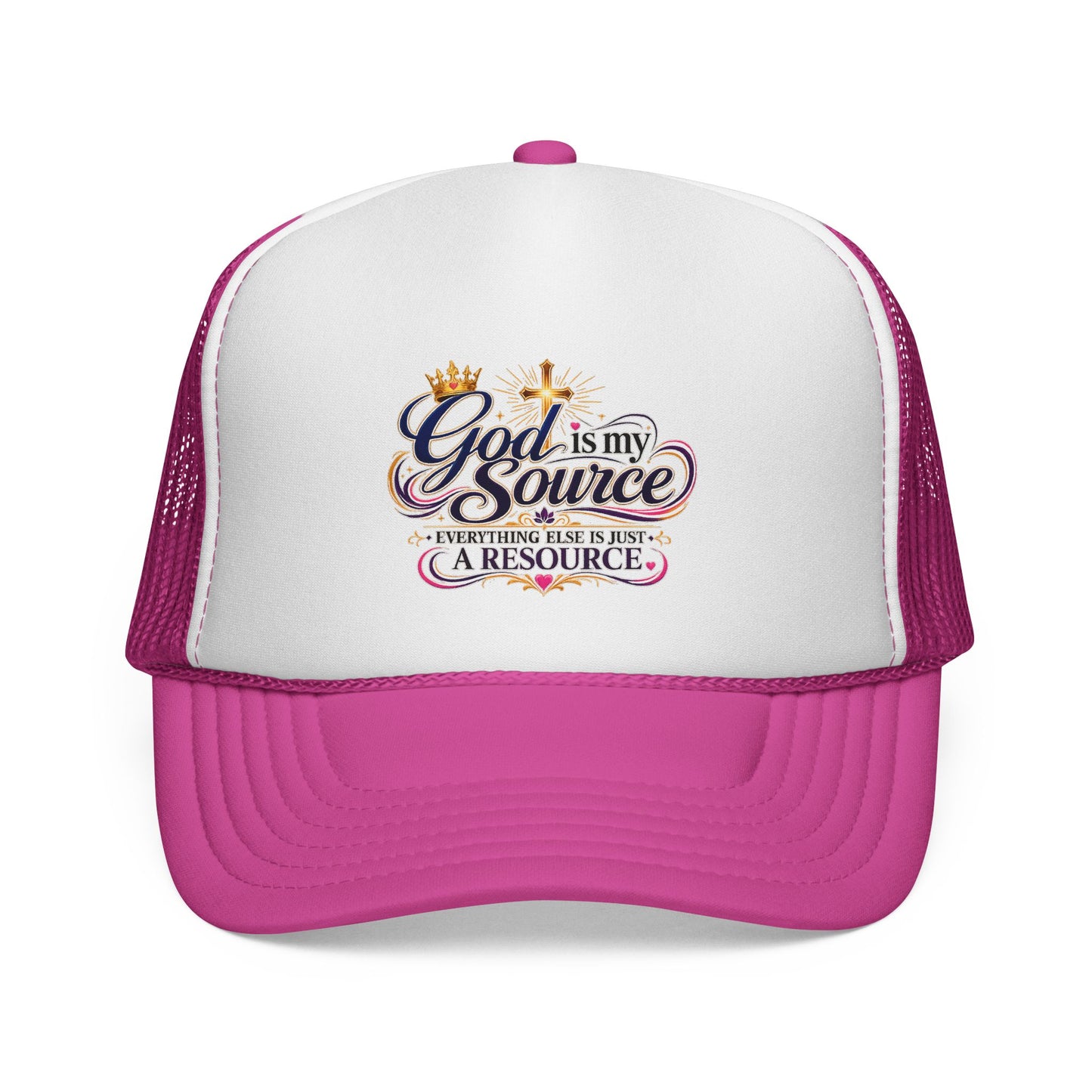 God Is My Source trucker cap | Christian faith design