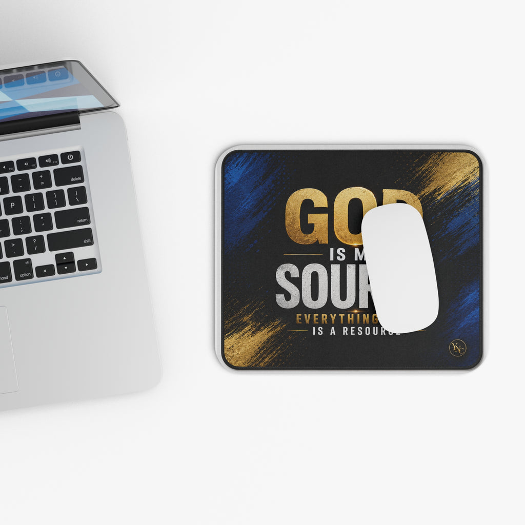 God Is My Source Mouse Pad | Christian Faith Desk Accessory, Inspirational Quote