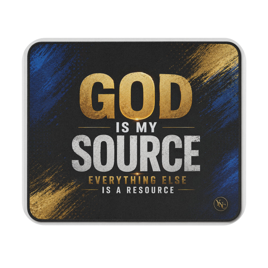 God Is My Source Mouse Pad | Christian Faith Desk Accessory, Inspirational Quote