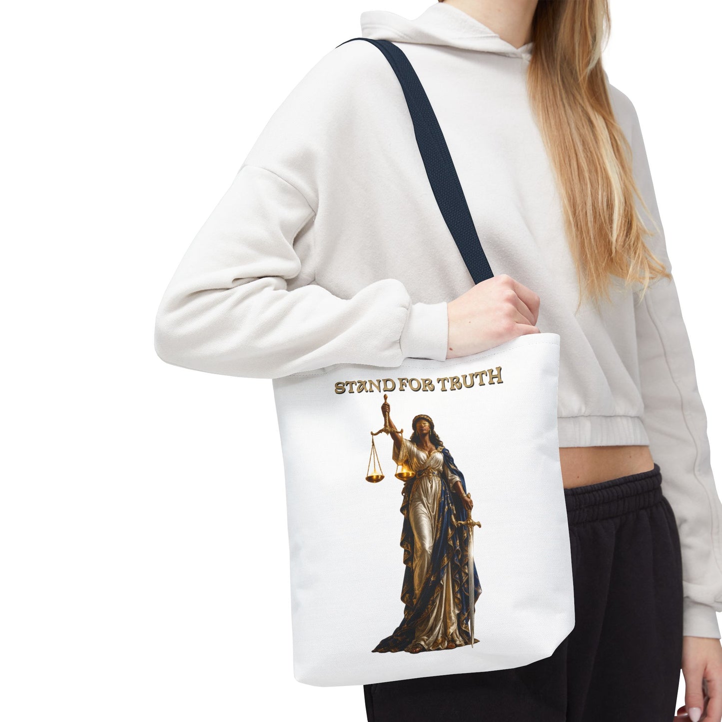 Lady of Justice Tote Bag | "Stand for Truth" Luxury Tote