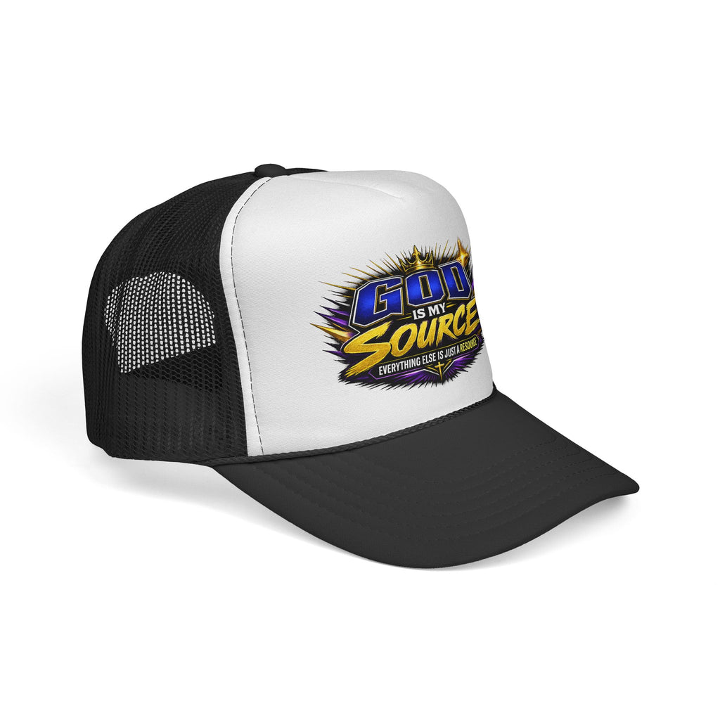 God Is My Source Christian Trucker Hat | Adjustable Mesh Snapback Cap for Men & Women