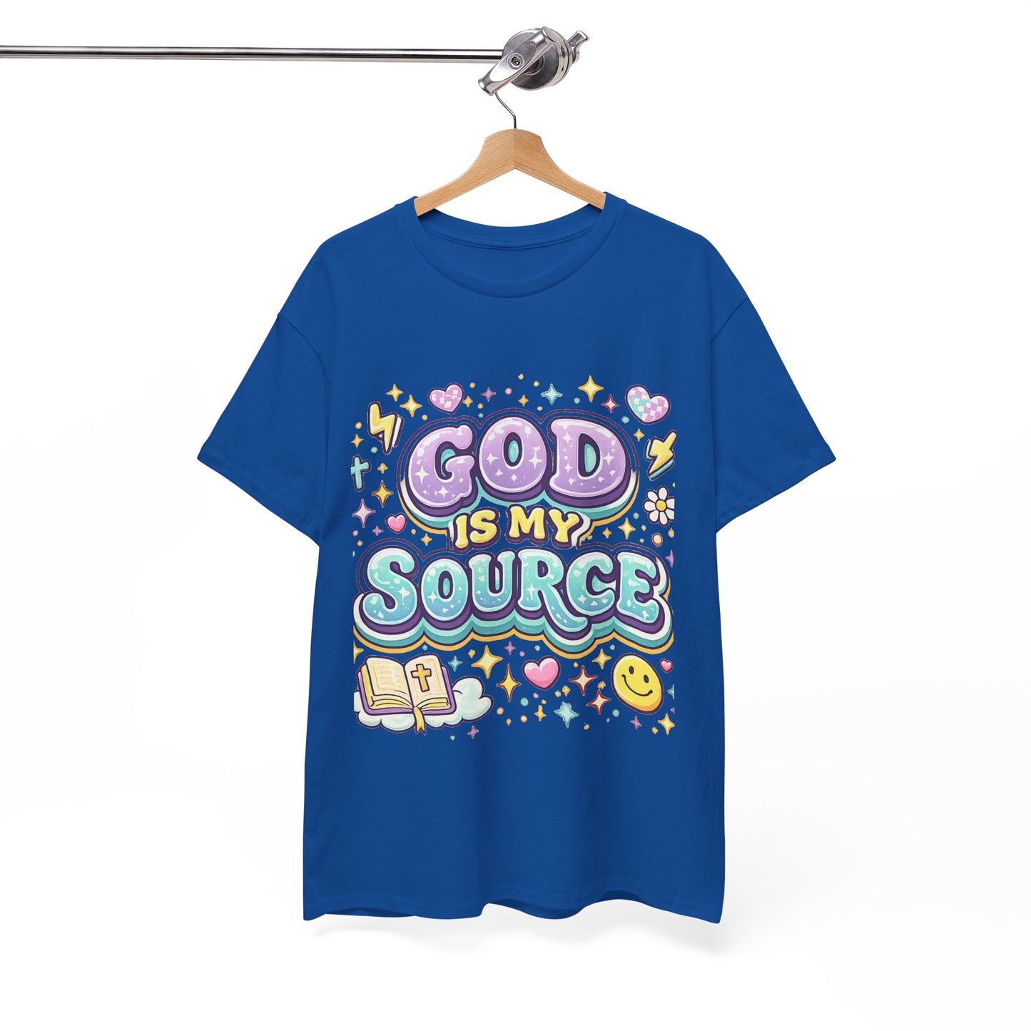 God Is My Source T-Shirt | Christian Faith Tee, Pastel Cute Design