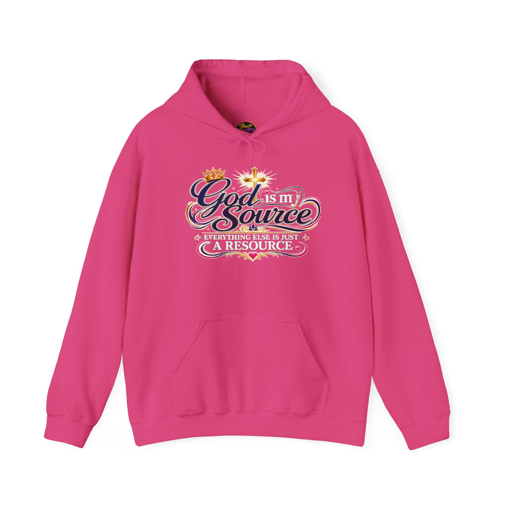 God Is My Source scripture design Hoodie | Christian faith typography