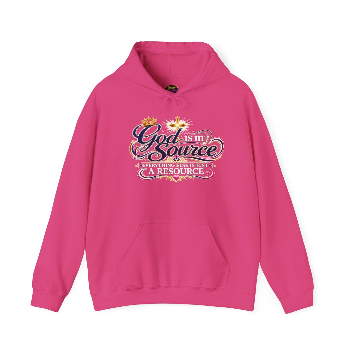 God Is My Source scripture design Hoodie | Christian faith typography