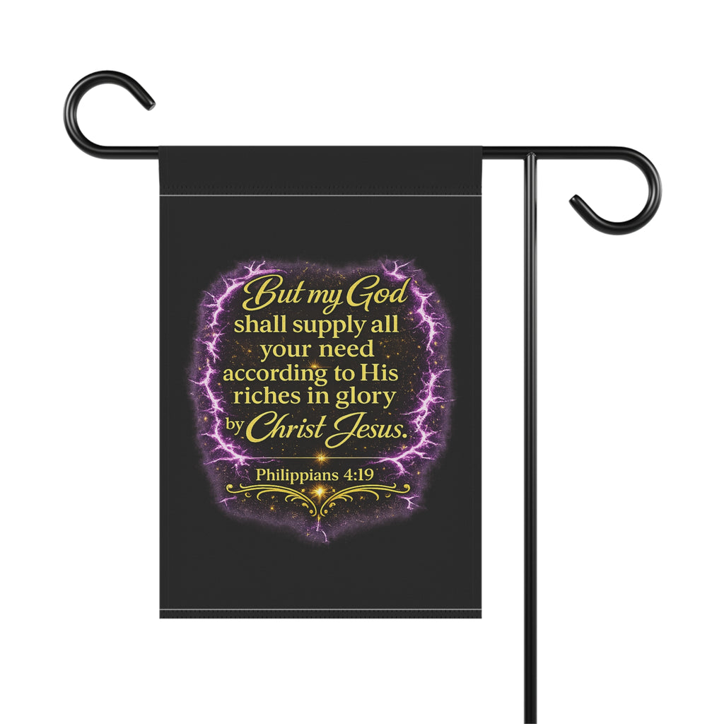 Philippians 4:19 Scripture Garden Flag | House Banner