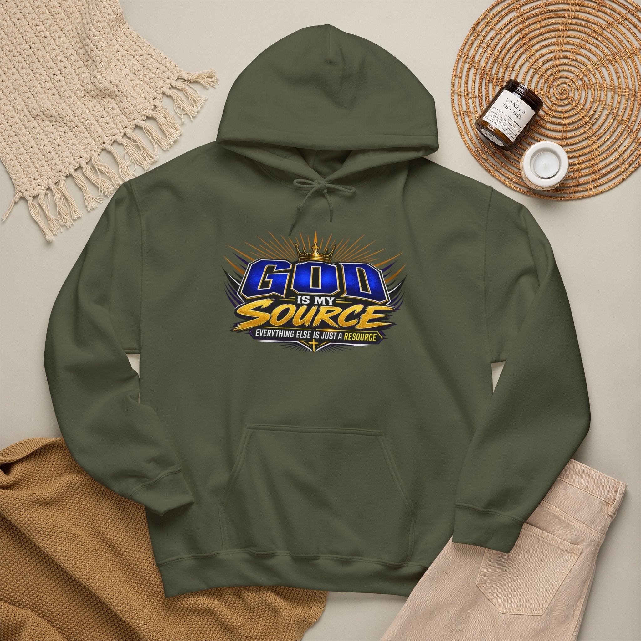 God Is My Source Christian Hoodie | Unisex Graphic Sweatshirt