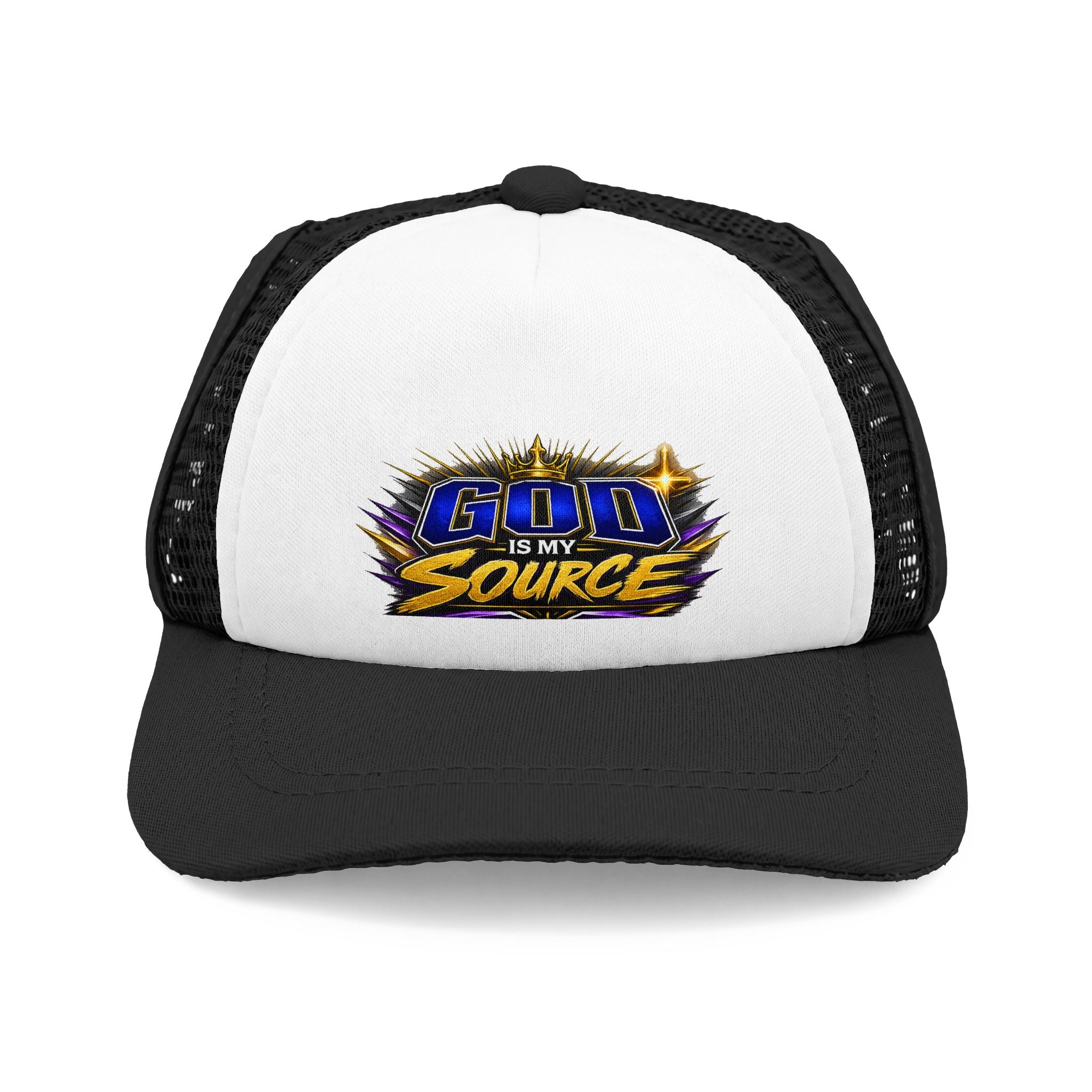 God Is My Source Patch Trucker Hat | Foam Front Mesh Back