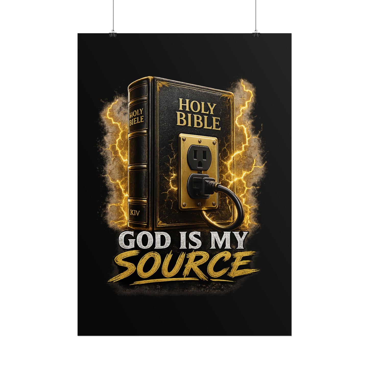 God Is My Source Poster | Holy Bible Power Source Wall Art | Christian Home Décor | Inspirational Faith Print | Multiple Sizes
