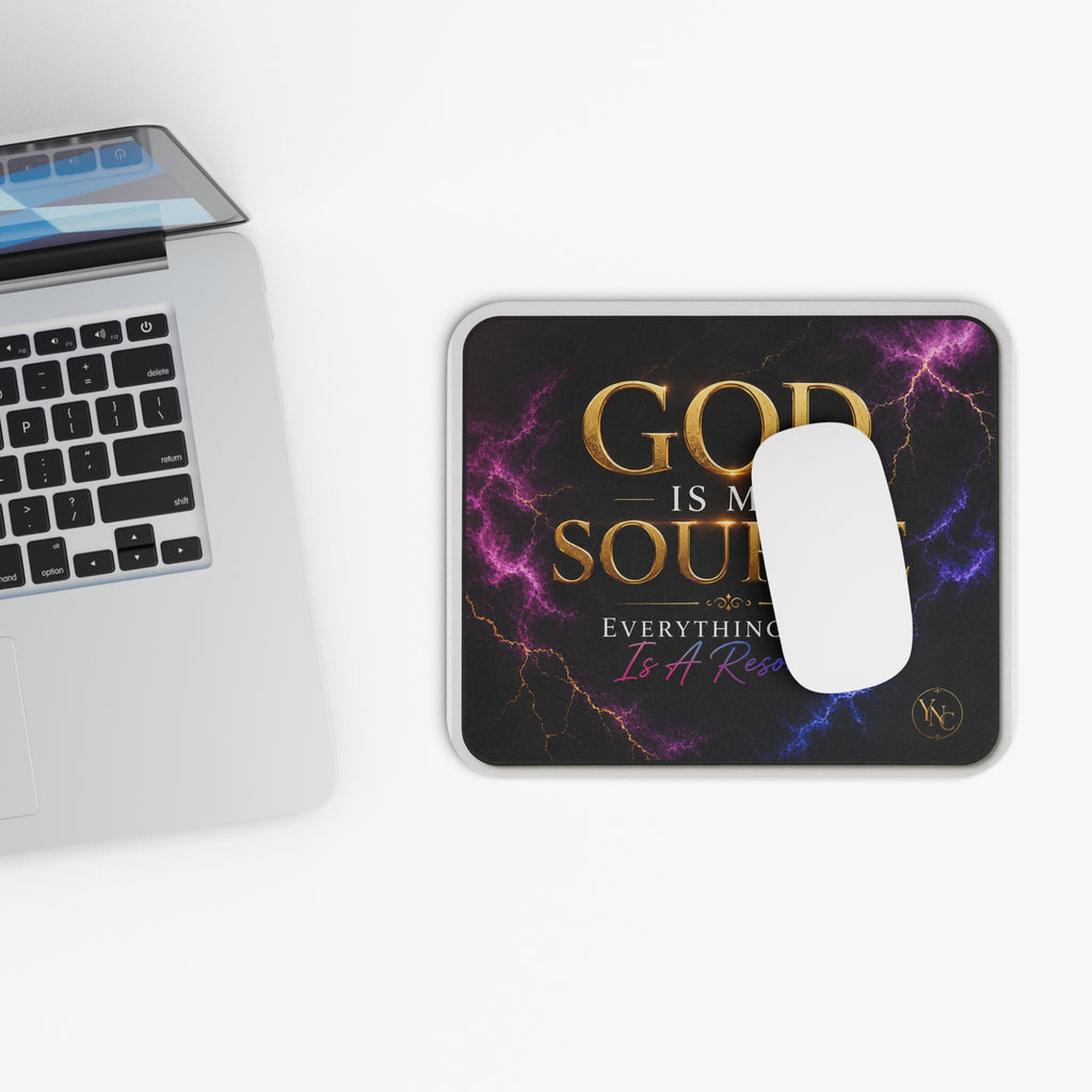 God Is My Source mouse pad | Christian faith desk mat, inspirational scripture