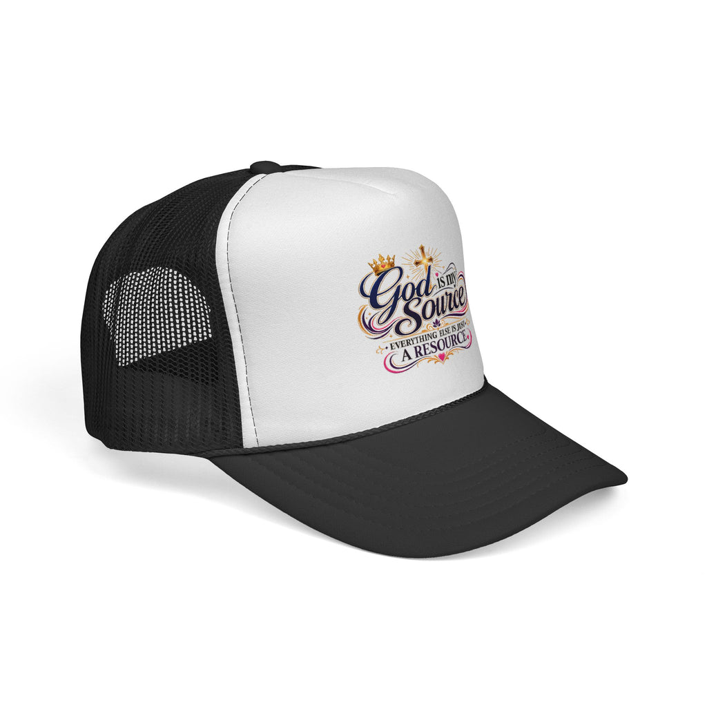 God Is My Source trucker cap | Christian faith design