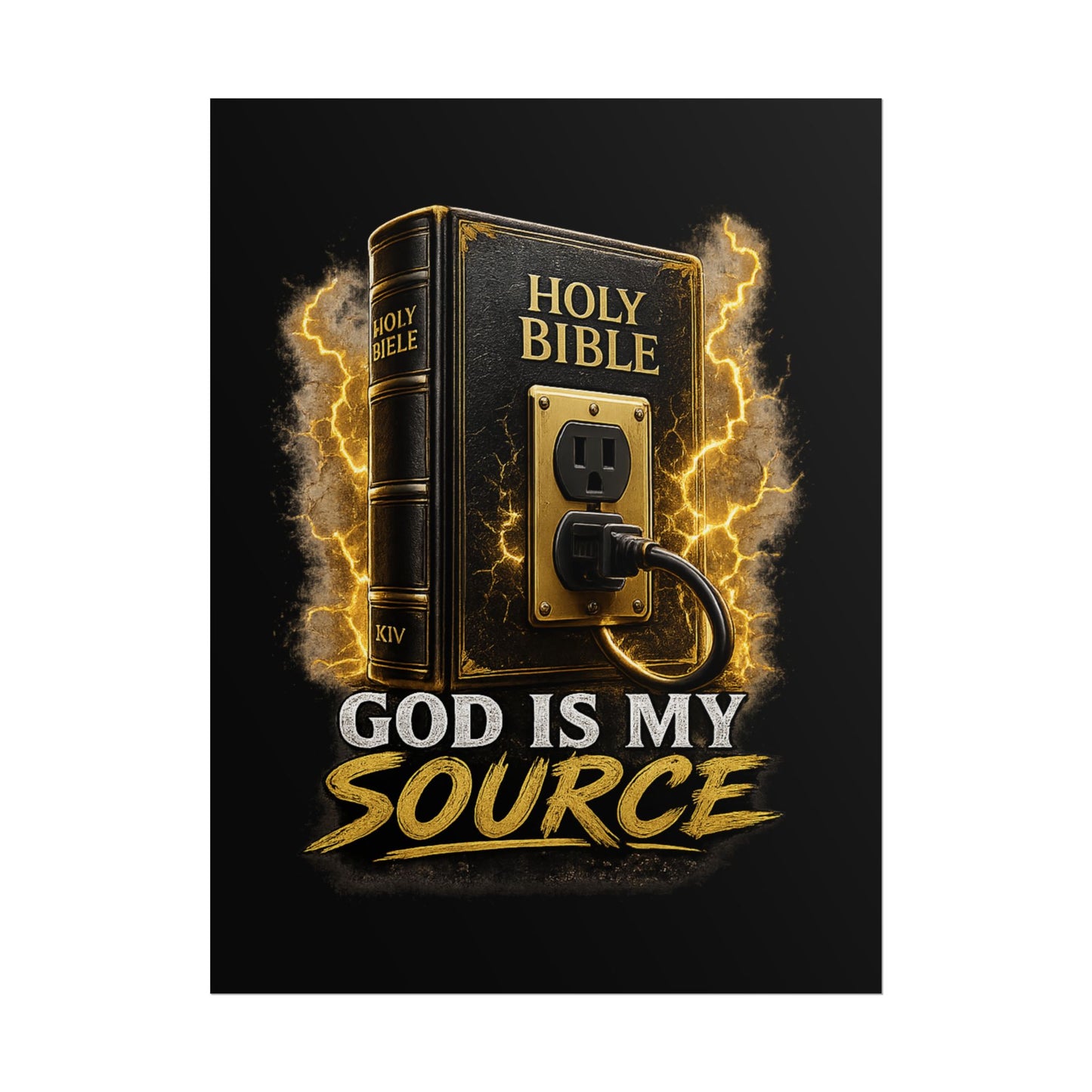 God Is My Source Poster | Holy Bible Power Source Wall Art | Christian Home Décor | Inspirational Faith Print | Multiple Sizes