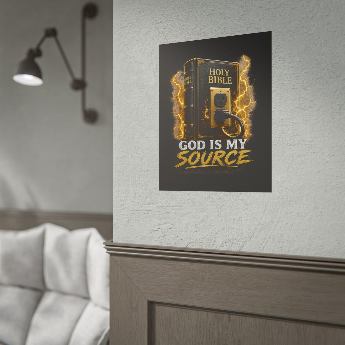 God Is My Source Poster | Holy Bible Power Source Wall Art | Christian Home Décor | Inspirational Faith Print | Multiple Sizes