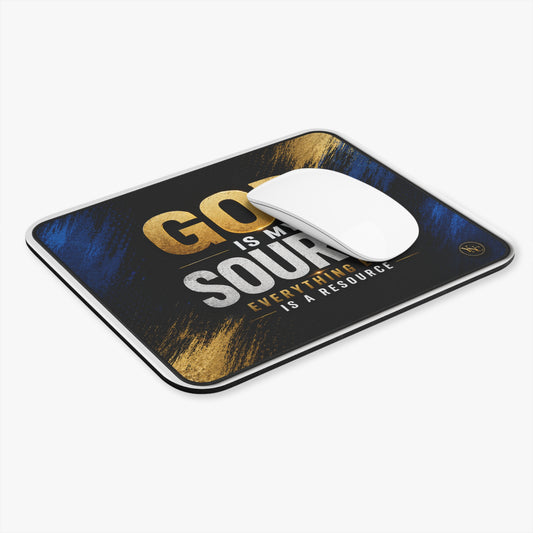 God Is My Source Mouse Pad | Christian Faith Desk Accessory, Inspirational Quote