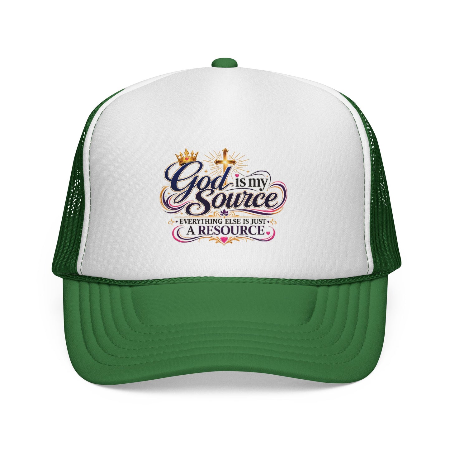 God Is My Source trucker cap | Christian faith design