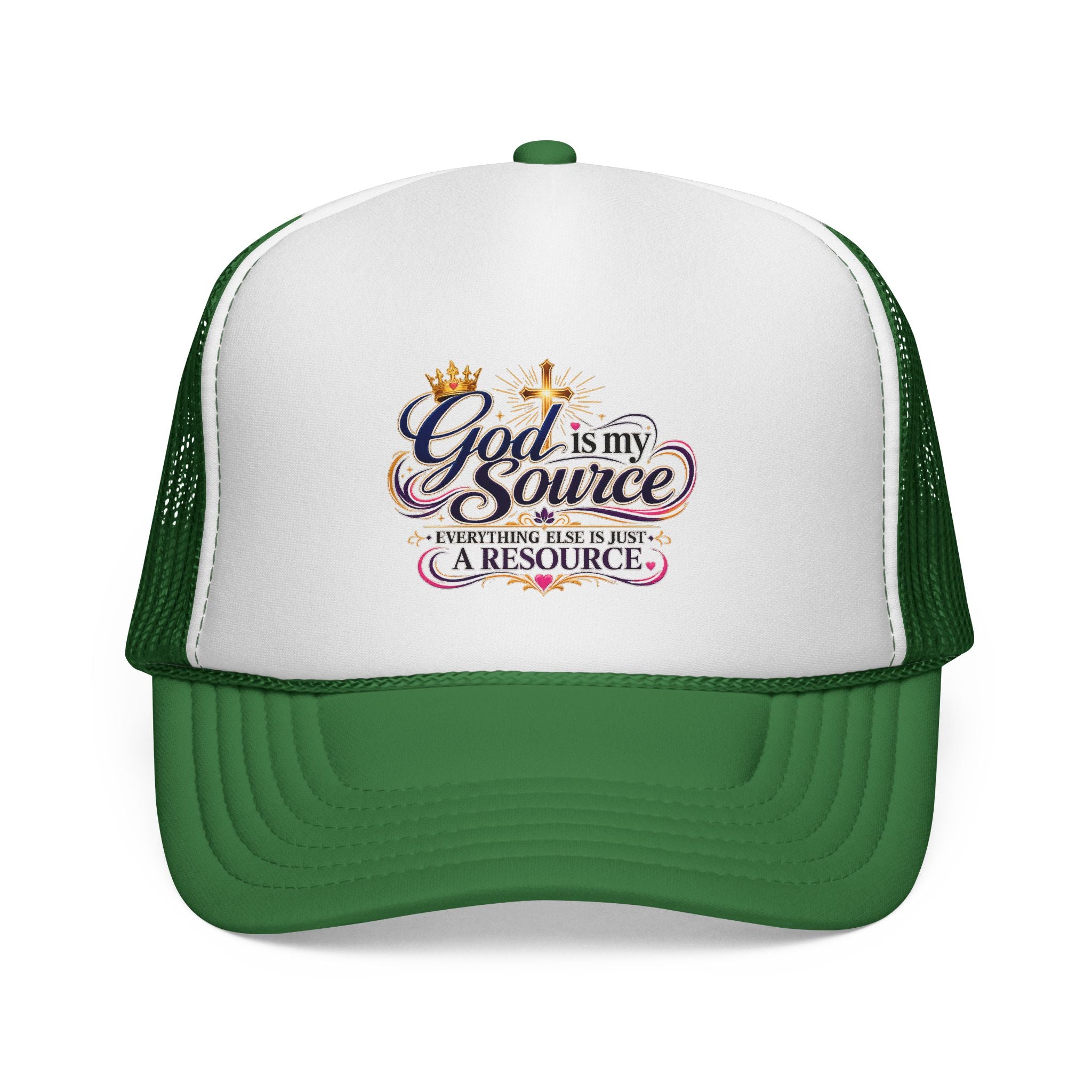 God Is My Source trucker cap | Christian faith design