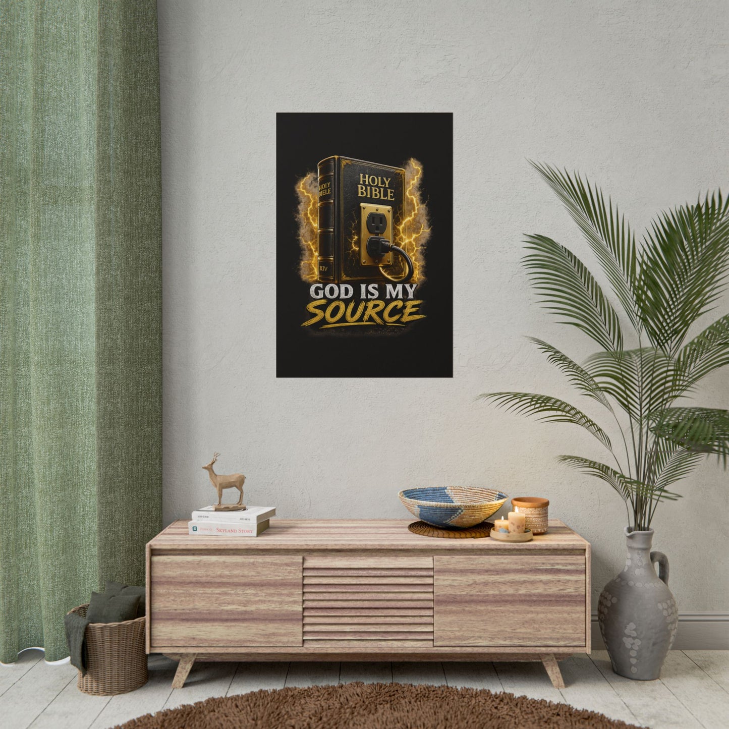 God Is My Source Poster | Holy Bible Power Source Wall Art | Christian Home Décor | Inspirational Faith Print | Multiple Sizes
