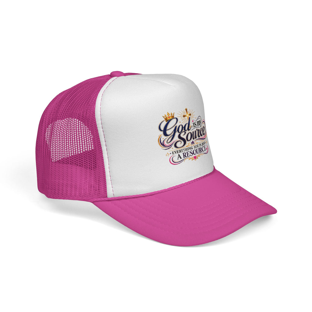 God Is My Source trucker cap | Christian faith design
