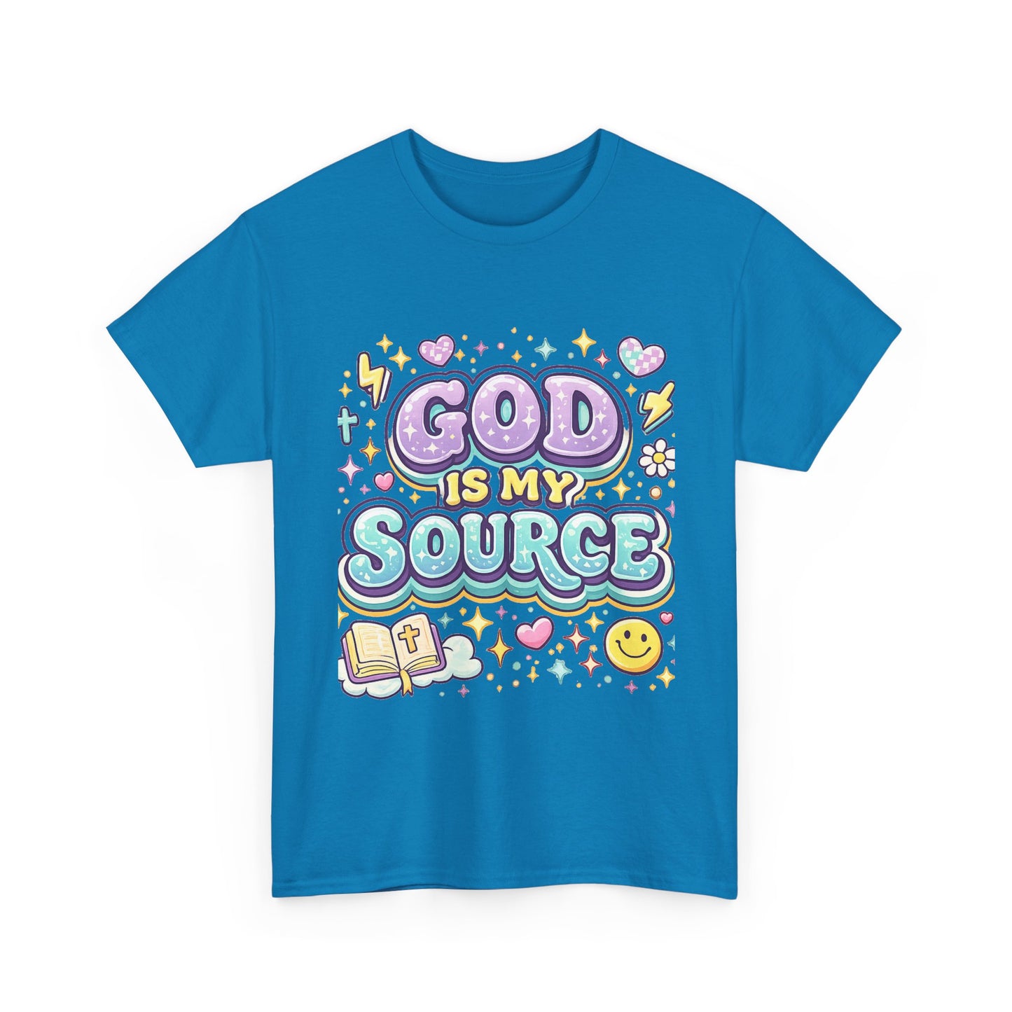 God Is My Source T-Shirt | Christian Faith Tee, Pastel Cute Design