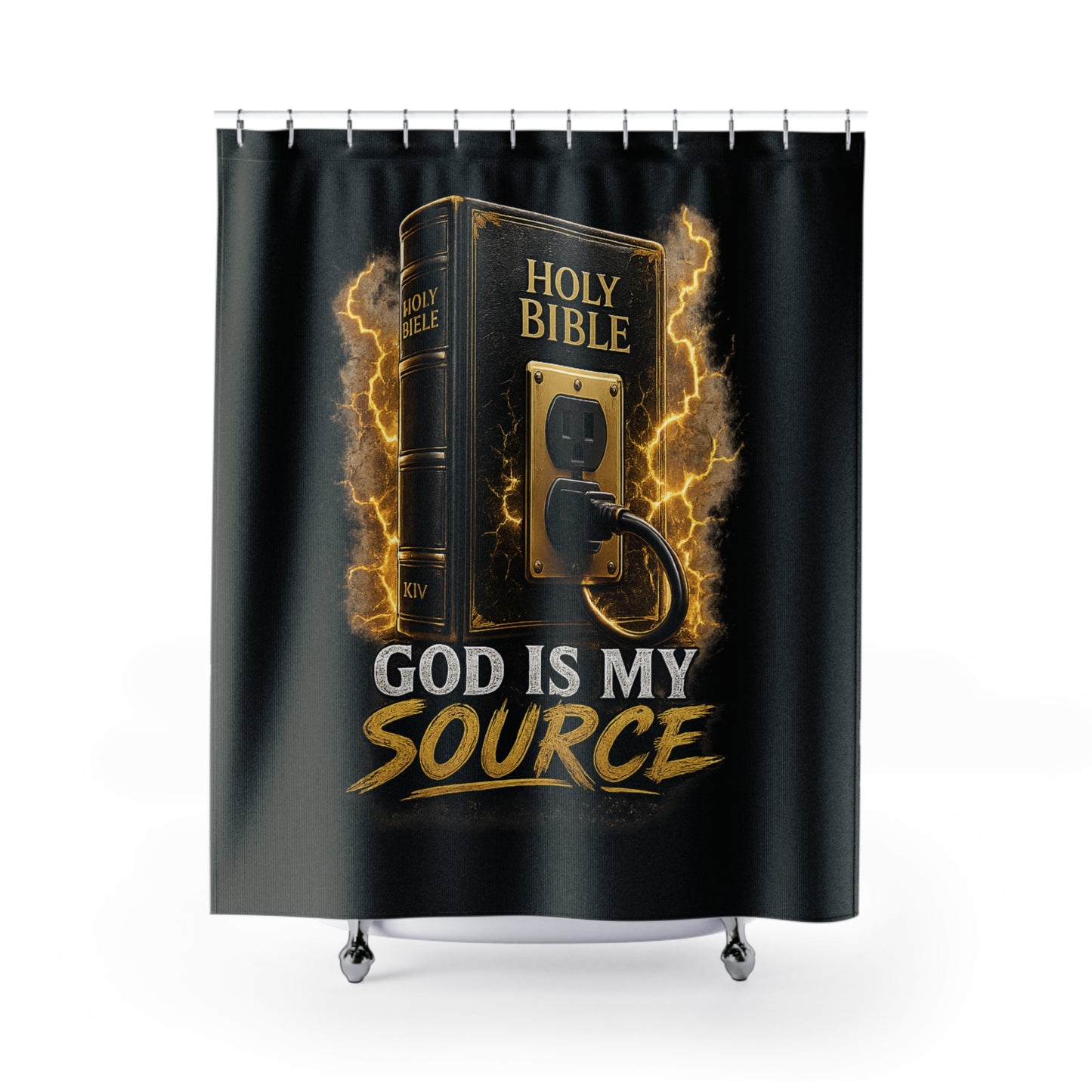 God Is My Source' Shower Curtain — Christian Faith Bathroom Decor