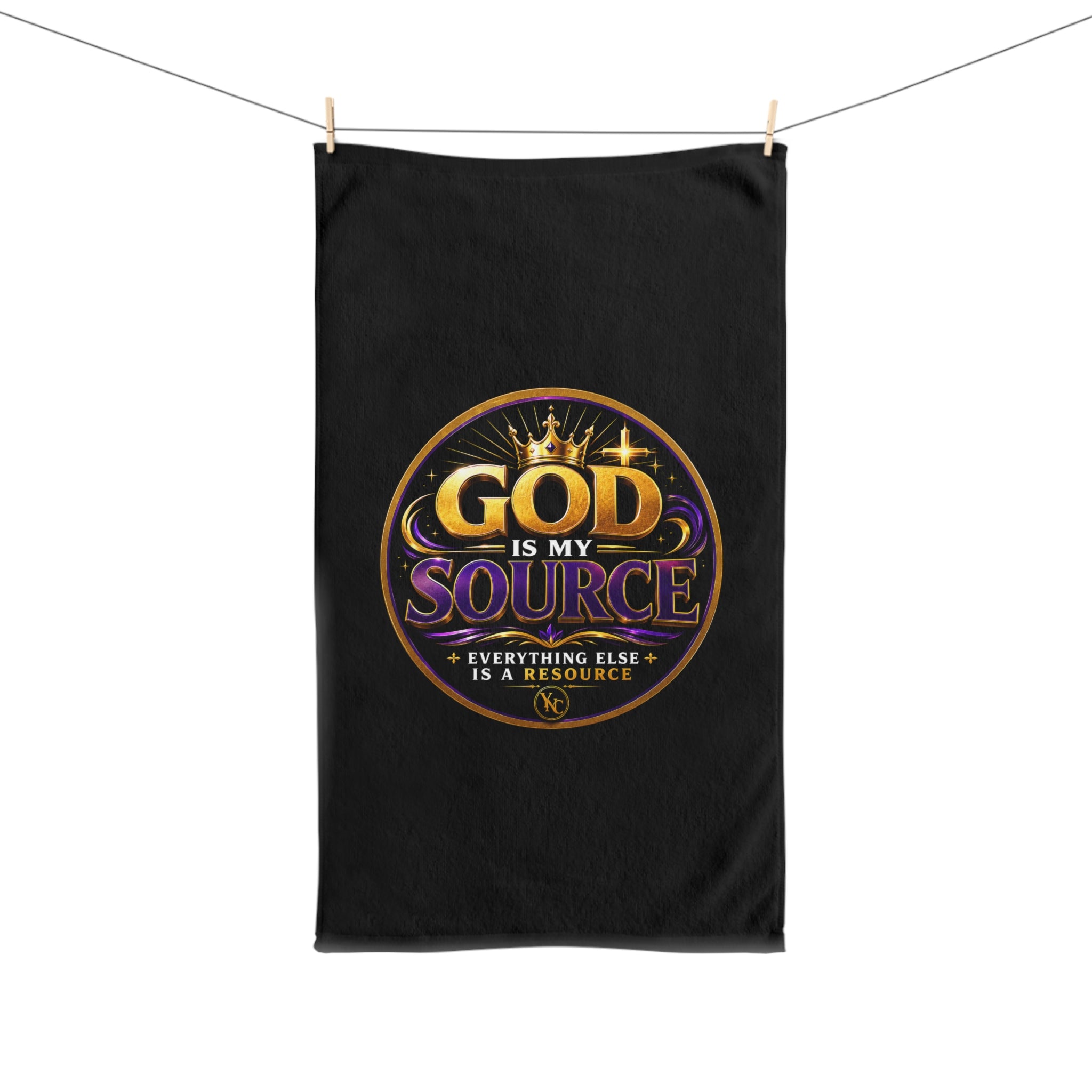 God Is My Source Hand Towel | Christian Faith Decor | Inspirational Home Gift