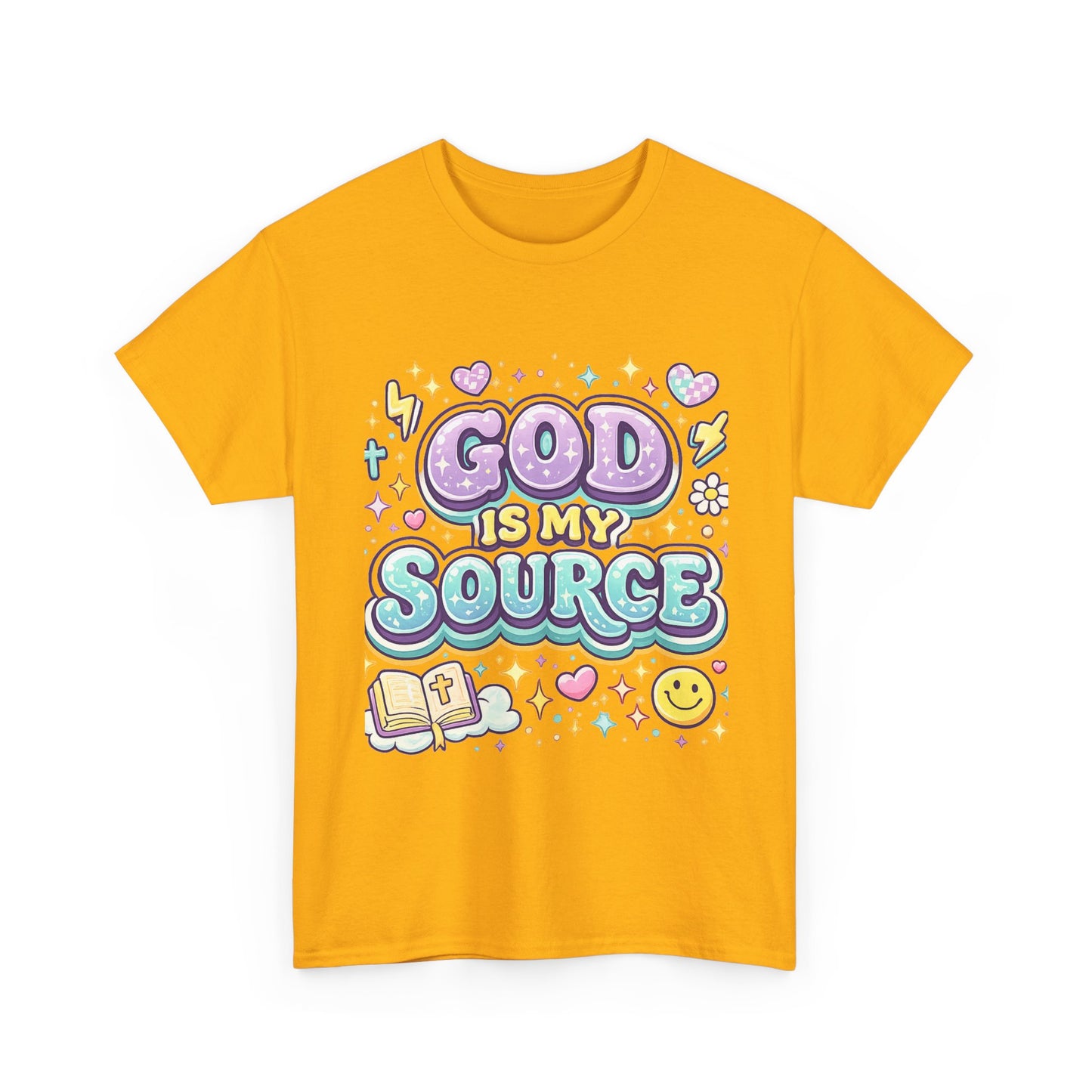 God Is My Source T-Shirt | Christian Faith Tee, Pastel Cute Design