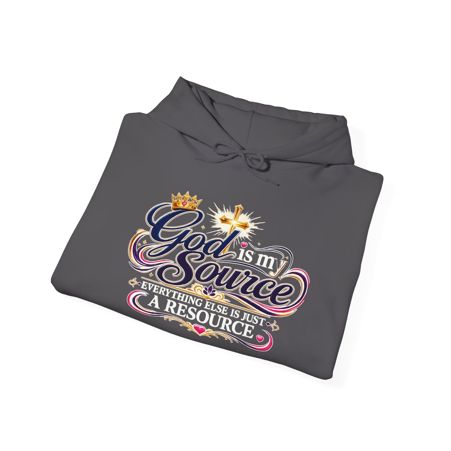God Is My Source scripture design Hoodie | Christian faith typography