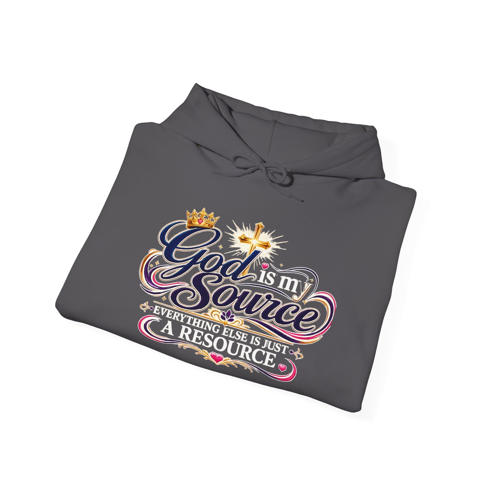 God Is My Source scripture design Hoodie | Christian faith typography
