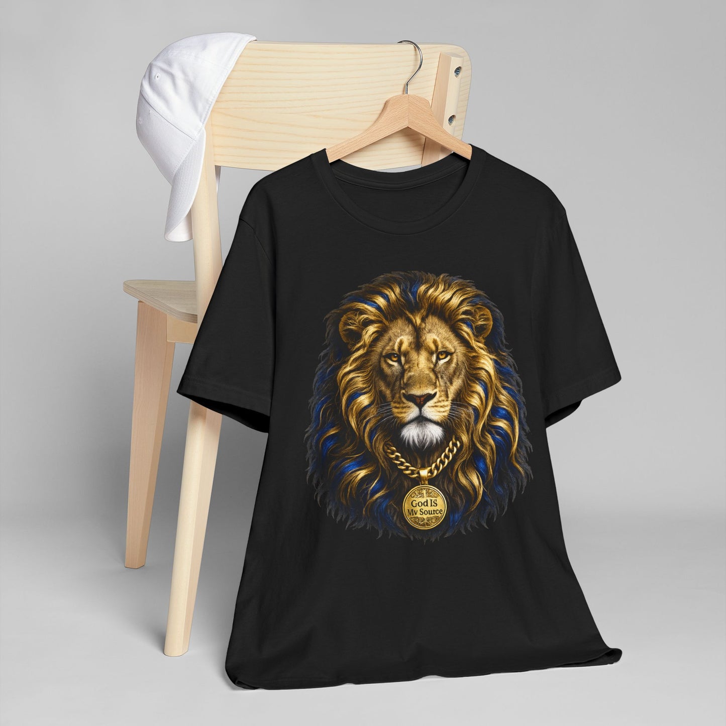 God Is My Source Lion T-Shirt | Christian Unisex Jersey Tee | Faith-Inspired Graphic Shirt