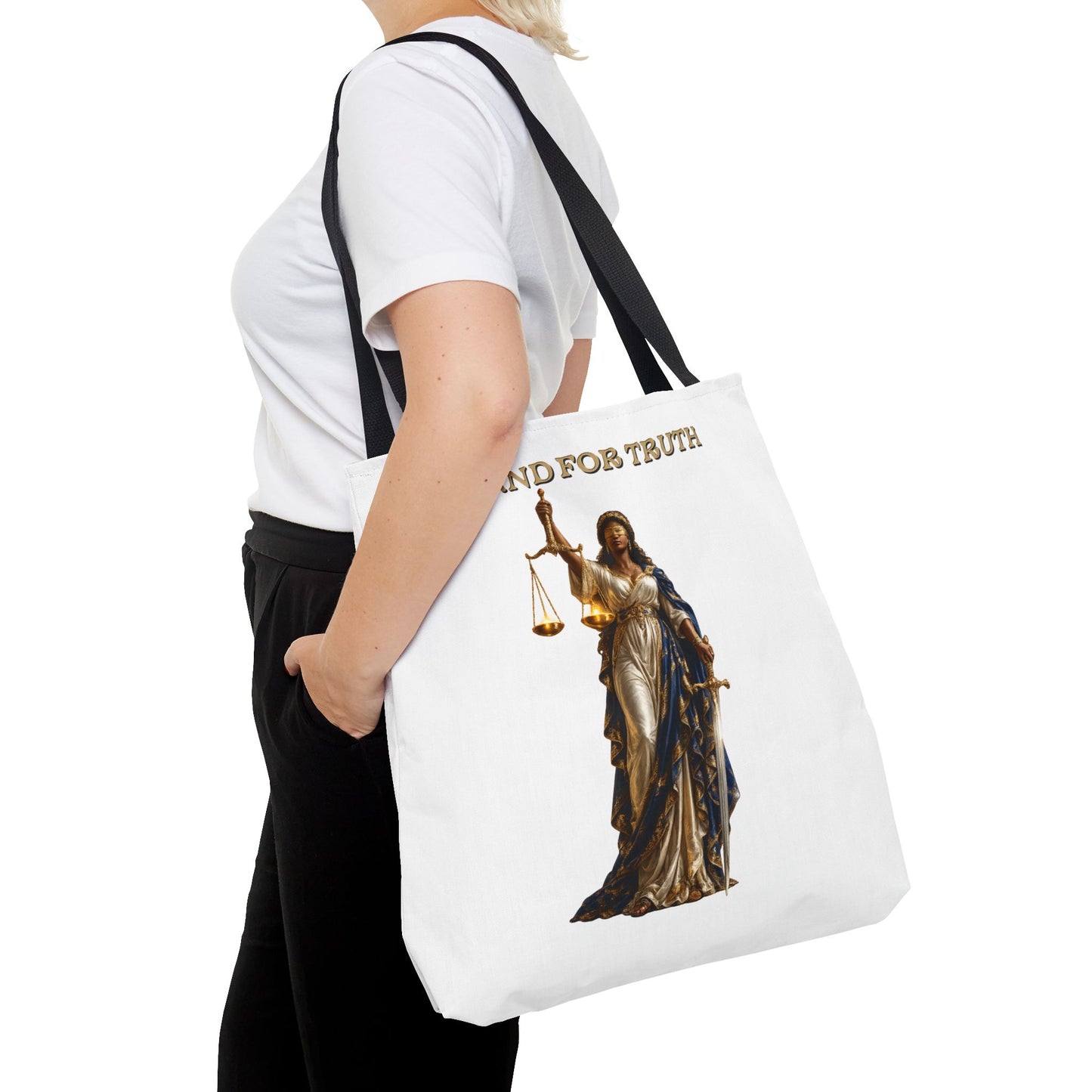 Lady of Justice Tote Bag | "Stand for Truth" Luxury Tote