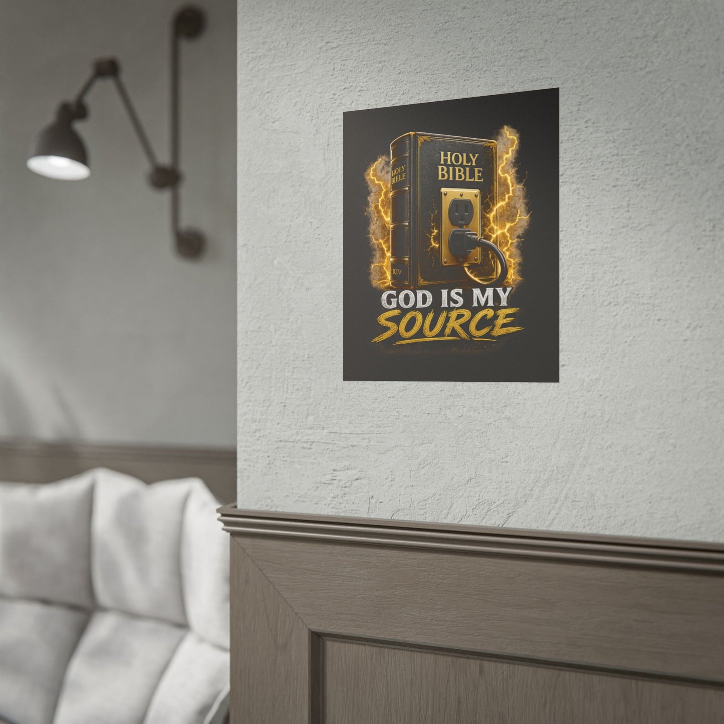 God Is My Source Poster | Holy Bible Power Source Wall Art | Christian Home Décor | Inspirational Faith Print | Multiple Sizes