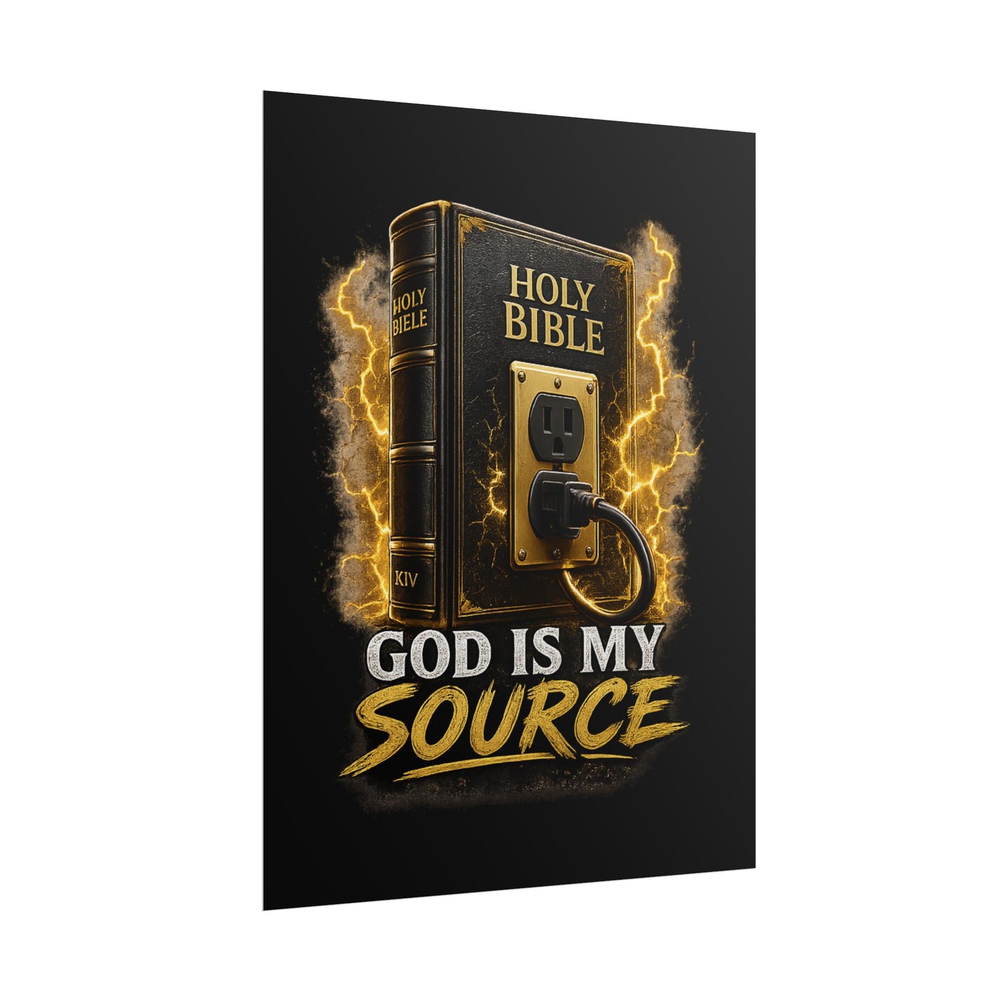 God Is My Source Poster | Holy Bible Power Source Wall Art | Christian Home Décor | Inspirational Faith Print | Multiple Sizes