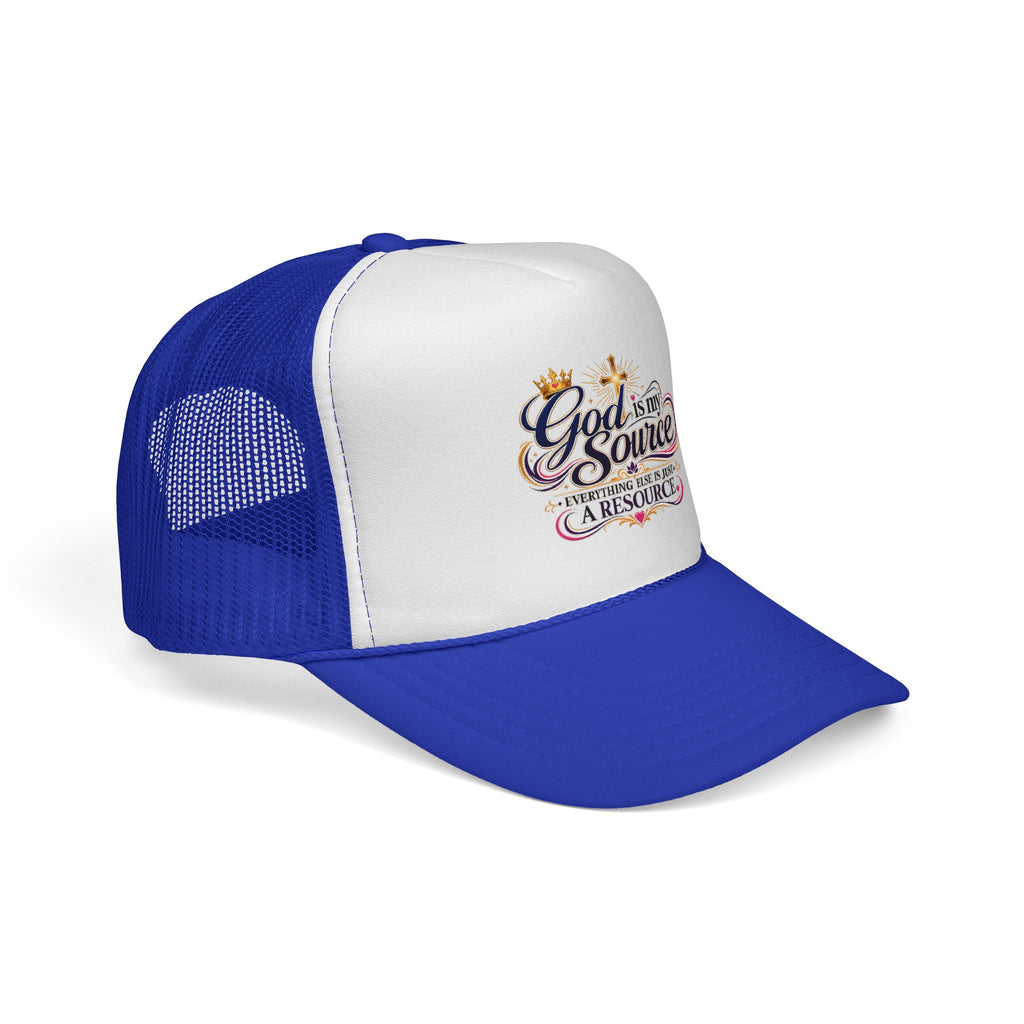 God Is My Source trucker cap | Christian faith design