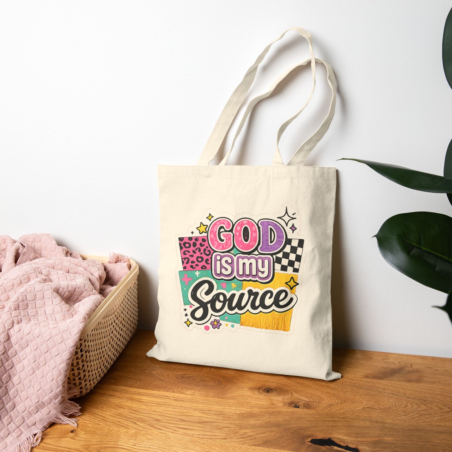 God Is My Source™ Canvas Tote Bag