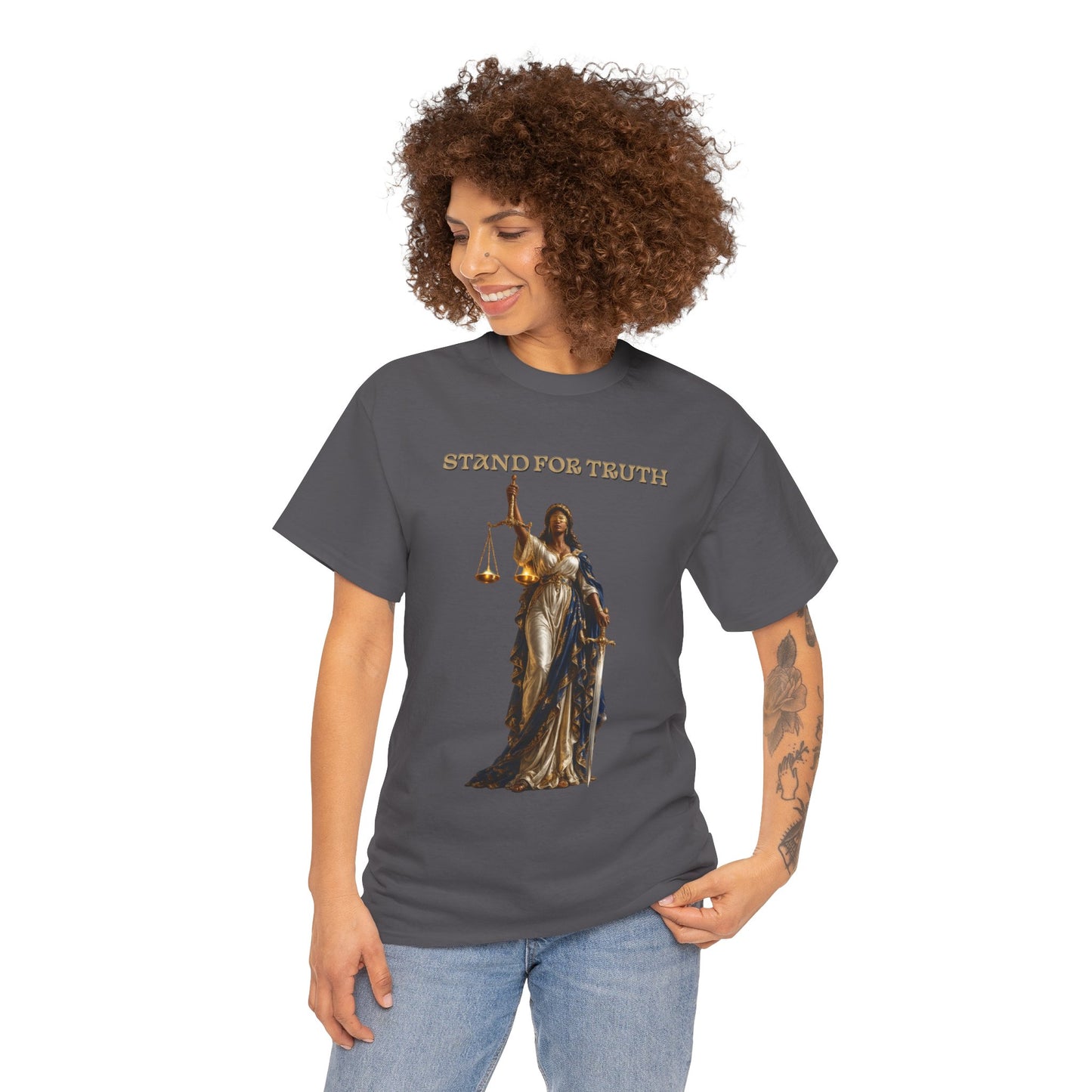 Lady of Justice T-Shirt | Justice Is Truth in Action™ | Scales of Justice Graphic Tee