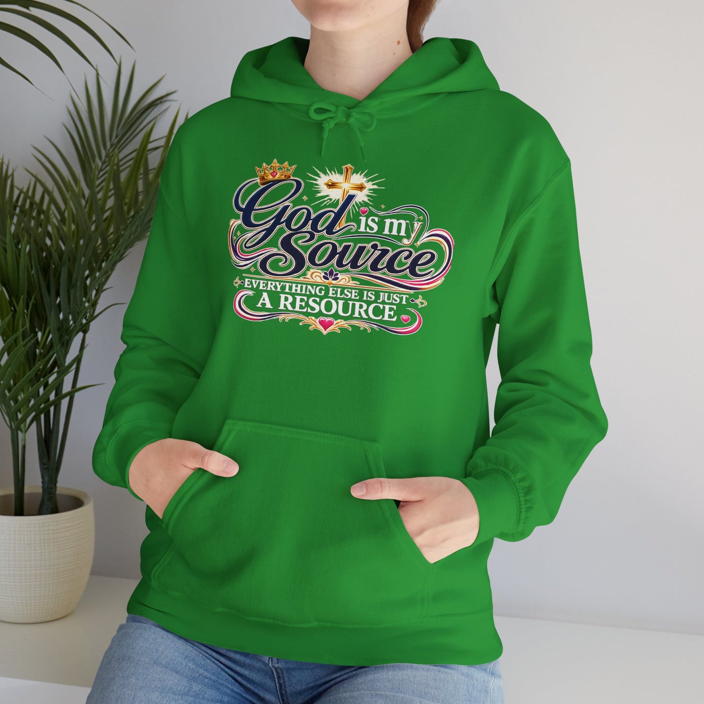 God Is My Source scripture design Hoodie | Christian faith typography